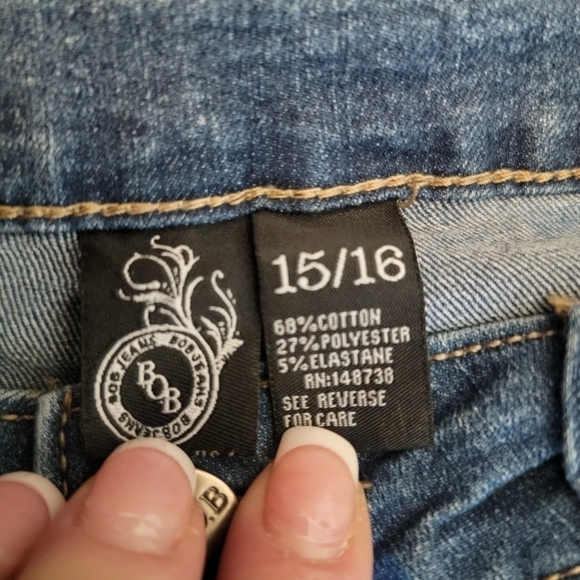 Bob Distressed/Destroyed Mid-rise Skinny Medium Wash Jeans Size 15/16 - Picture 8 of 10